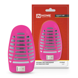 Ночник светодиодный антимоскитный NLM 01-MP розовый с выключателем 230В IN HOME