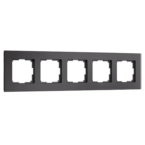 Рамка из стекла на 5 постов Senso черный soft-touch W0053108 - фото