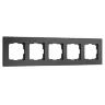 Рамка из стекла на 5 постов Senso черный soft-touch W0053108 - фото