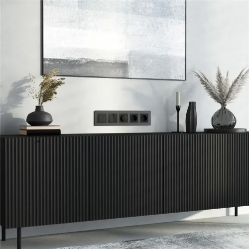 Рамка из стекла на 5 постов Senso черный soft-touch W0053108 - фото 3