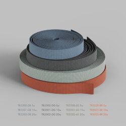 Гибкий трек-ремень Belty, серия Base, 10м, 48V DC, IP20, тёмно-серый, ткань, медь, Denkirs TR5501-DG