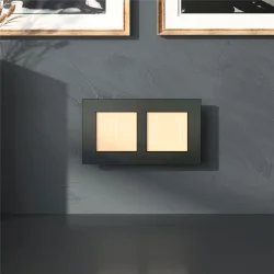 Рамка из металла на 2 поста АluMax черный алюминий W0023508