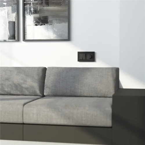 Рамка из металла на 2 поста АluMax черный алюминий W0023508 - фото 5