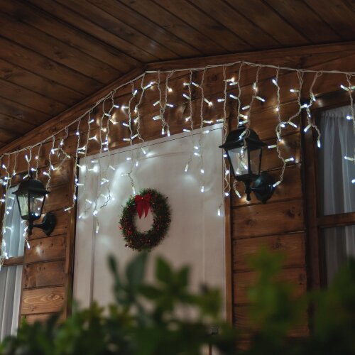 ULD-B3010-200-SWK WHITE IP67 Бахрома светодиодная со статическим свечением, 3м, Соединяемая, 200 светодиодов, Белый свет, Провод белый. - фото 8