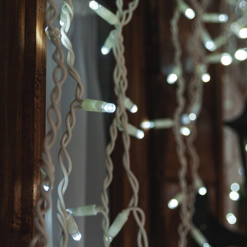 ULD-B3010-200-SWK WHITE IP67 Бахрома светодиодная со статическим свечением, 3м, Соединяемая, 200 светодиодов, Белый свет, Провод белый. - фото 10