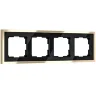 Рамка из металла на 4 поста Baguette черный/латунь W0042852 - фото