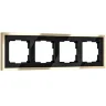 Рамка из металла на 4 поста Baguette черный/латунь W0042852 - фото