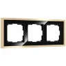 Рамка из металла на 3 поста Baguette черный/латунь W0032852 - фото