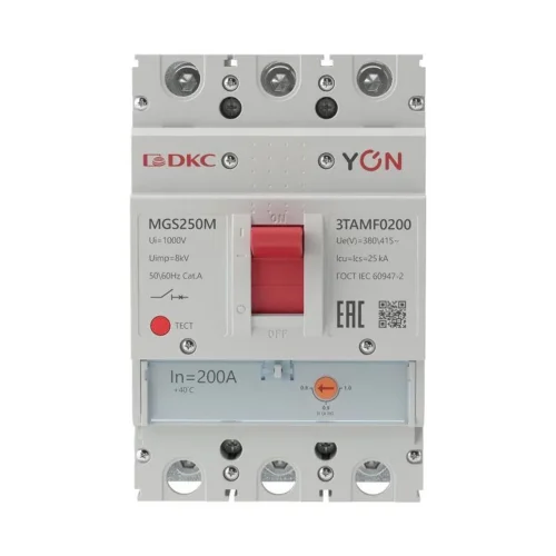 Выключатель автоматический MGS250 3P 160-200A 25kA YON MGS250M-3TAMF0200 - фото 2