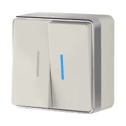 Выключатель двухклавишный с подсветкой Gallant слоновая кость W5020103