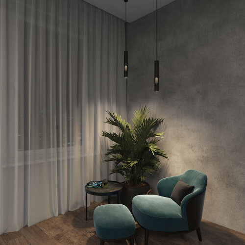 DK4045-BK Подвесной светильник, с декоративным вырезом, IP 20, до 15 Вт, LED, GU10, черный, алюминий. Фото 6