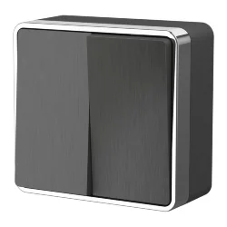 Выключатель двухклавишный Gallant графит рифленый W5020004