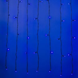 ULD-C2030-240-TBK BLUE IP67 Занавес светодиодный с эффектом мерцания, 3х2м, Соединяемый, 240 светодиодов, Синий свет, Провод черный.