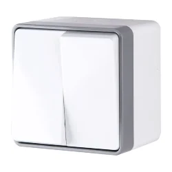 Выключатель двухклавишный влагозащищенный Gallant белый WL15-03-02