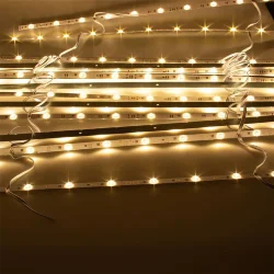 Светодиодная линейка линзованная 2835, 12 led, 24V, 12W, warm white, 170°, IP20, G109