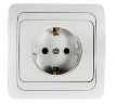 Розетка одинарная с заземлением CLASSICO белая 2028 IN HOME - Фото 2