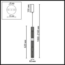 Подвес «ODEON LIGHT EXCLUSIVE» 5456/18L, серия: COLLIER (крепление на планке)