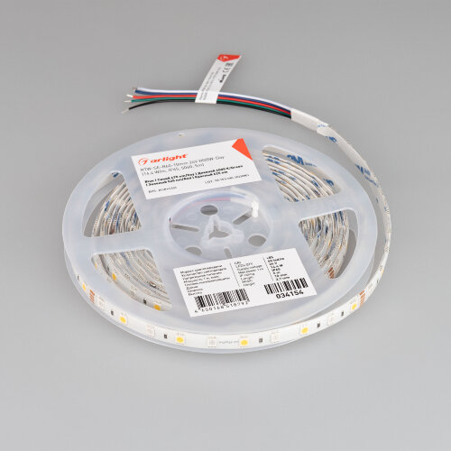 Светодиодная лента RTW-SE-В60-10mm 24V RGBW-Day (14.4 W/m, IP65, 5060, 5m) (Arlight, Открытый) 034154 - фото 3