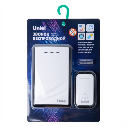 UDB-017W-R1T1-38S-150M-WH-BL Звонок беспроводной, Радиус действия 150м, Белый с черным - фото 9