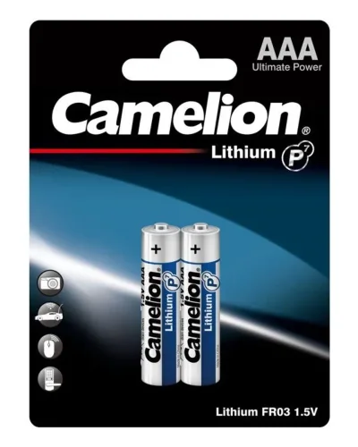 Элемент питания литиевый AAA/FR03 1.5В Lithium FR03-BP2 BL2 (уп.2шт) Camelion 15240 - фото 3