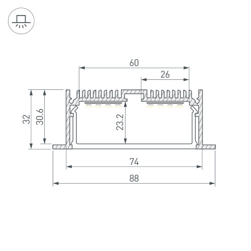 Профиль с экраном SL-LINIA88-F-2500 WHITE+OPAL (Arlight, Алюминий) 021373 - фото 4