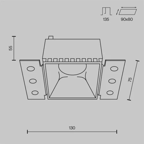 Встраиваемый светильник Пай / Share 1*GU10 10 Вт (Белый) DL051-01-GU10-SQ-WS - фото 7