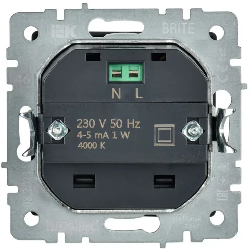 Подсветка светодиодная BRITE встраив. ПЛ20-БрС механизм сталь IEK BR-FL20-K46 - фото 3