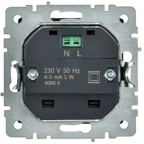 Подсветка светодиодная BRITE встраив. ПЛ20-БрС механизм сталь IEK BR-FL20-K46 - фото 3