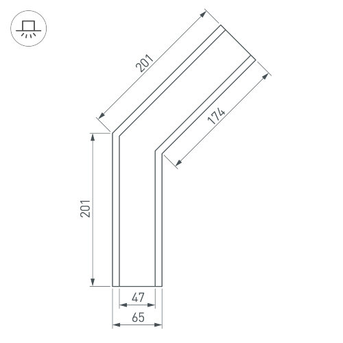 Угол SL-LINIA65-F-135 (Arlight, Металл) - фото 4