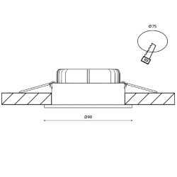 'Светильник светодиодный потолочный встраиваемый наклонный, серия FA, Белый, 15,8Вт, IP54, Нейтральный белый (4000К), FA-NIA-179712EA-WH-NW 005314