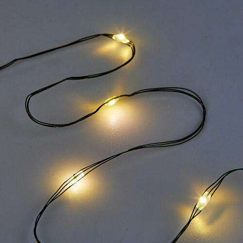 ULD-S10000-1000-DGA WARM WHITE IP20 DEW Гирлянда светодиодная Роса, 100м, 1000 светодиодов, Теплый белый свет, Провод зеленый - фото 6