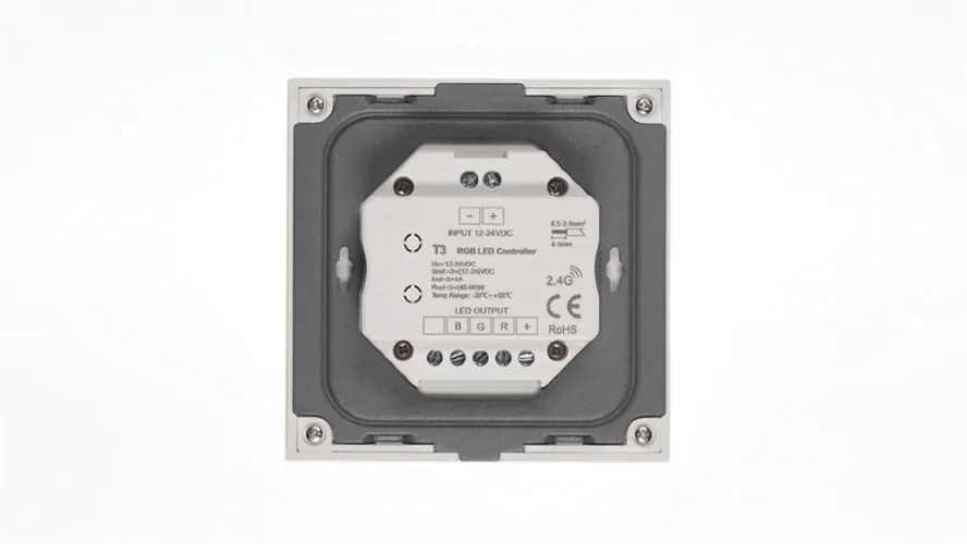 Сенсорная панель T3 White IC45 (12-24V, 3x4A, 3x(48-96), RGB, RF 2.4GHz) - фото II