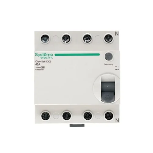 Выключатель дифференциального тока (УЗО) 4п 40А 100мА тип AC City9 Set 400В SE C9R56440 - фото 2