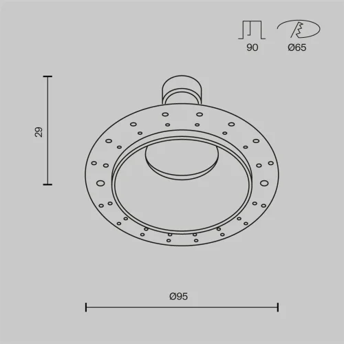 Встраиваемый светильник Пай / Share 1*GU10 10 Вт IP 54 (Черный) DL126-GU10-TRS-B - фото 2