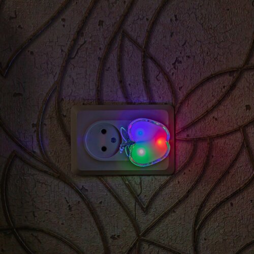 DTL-308-Яблоко-RGB-3LED-0.5W Светильник-ночник, Без выключателя, Блистер - фото 3