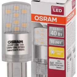 Лампа светодиодная 3.5W/2700K (=40W) 230V G9 | 400Lm d20x57 | LED Star | - OSRAM