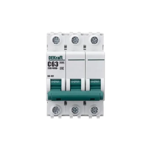 Выключатель автоматический модульный 3п C 63А 4.5кА ВА-101 DEKraft 11084DEK - фото 2