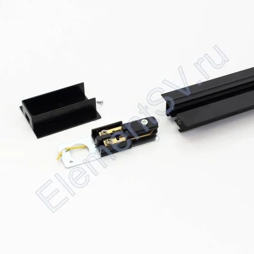 Трек для спотов встраиваемый 2L 2м NX47 (однофазный, 2 провода, черный) - фото 3.