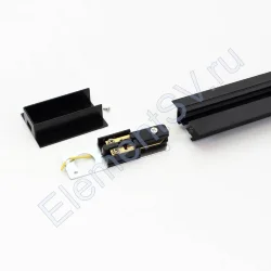 Трек для спотов встраиваемый 2L 2м NX47 (однофазный, 2 провода, черный)