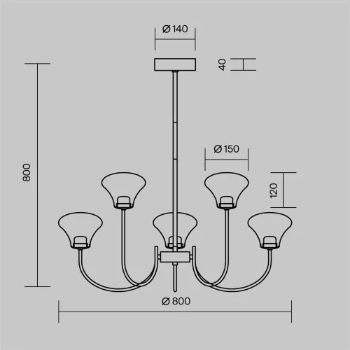 Подвесной светильник Dynasty 3000K 30Вт (Латунь) - фото 6