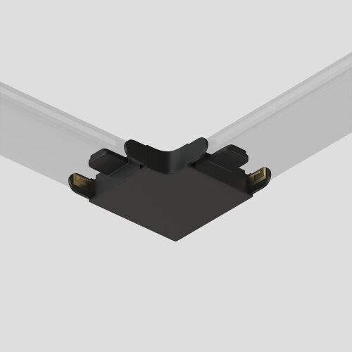 Соединитель угловой 90°, потолок–потолок, для треков Air, серия Base, пластик, чёрный. Фото 2