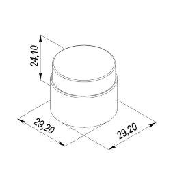 Заглушка на трубу D25 без отверстия