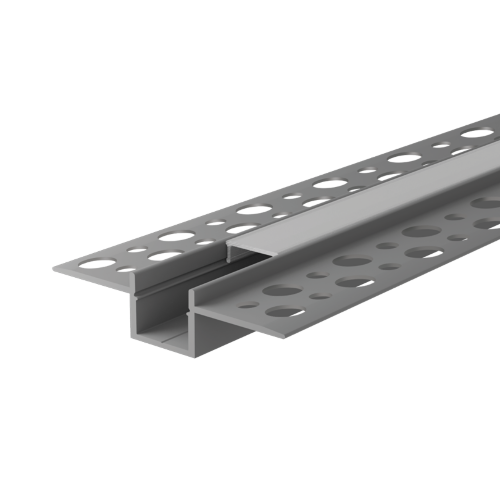 Профиль алюминиевый под шпатлевку WOLTA WAP-I-55/13/3000-A встраиваемый серый 55х13х3000мм - фото 1.