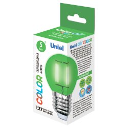 LED-G45-5W-GREEN-E27 GLA02GR Лампа светодиодная, Форма шар, Серия Air color, Зеленый свет