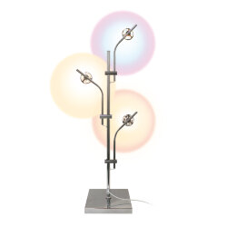 ULM-T640 3x2W-3000K CHROME MULTICOLOR Торшер напольный светодиодный, c регулировкой наклона, с линзами, Сменные светофильтры в-к, Механический выключатель, Металл, Хром