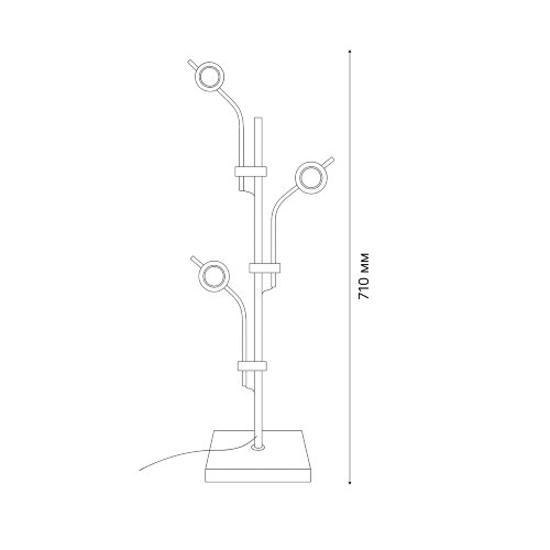 ULM-T640 3x2W-3000K CHROME MULTICOLOR Торшер напольный светодиодный, c регулировкой наклона, с линзами, Сменные светофильтры в-к, Механический выключатель, Металл, Хром - фото 5