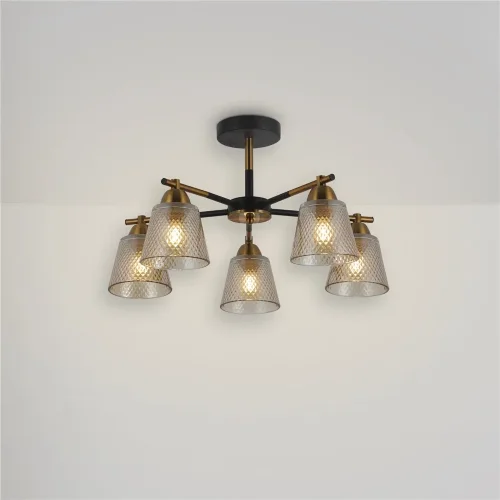 Люстра FR4015PL-05BBZ Келло / Kello E27x5 (Черный и Бронза) FR4015PL-05BBZ - фото 4