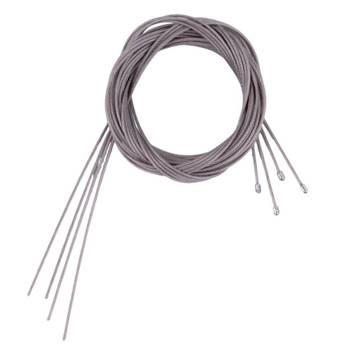 UFL-H05 SILVER 4x250 POLYBAG Комплект тросиков с ограничителями для подвесного монтажа, 4шт, по 250см, диаметр 1.5мм, Цвет серебристый - фото 1