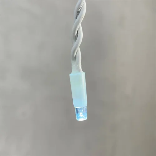 Гирлянда Бахрома 3,1 x 0,5 м Белая с Мерцанием Белого Диода 220В, 120 LED, Провод Белый Каучук, IP65. Фото 3.