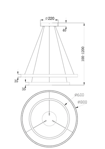 Подвесной светильник Рим / Rim 4000К 88Вт (Латунь) MOD058PL-L74BS4K - фото 3